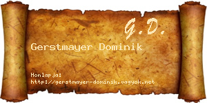 Gerstmayer Dominik névjegykártya